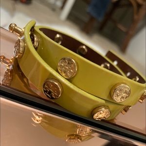 Double wrap log stud Tory Burch bracelet